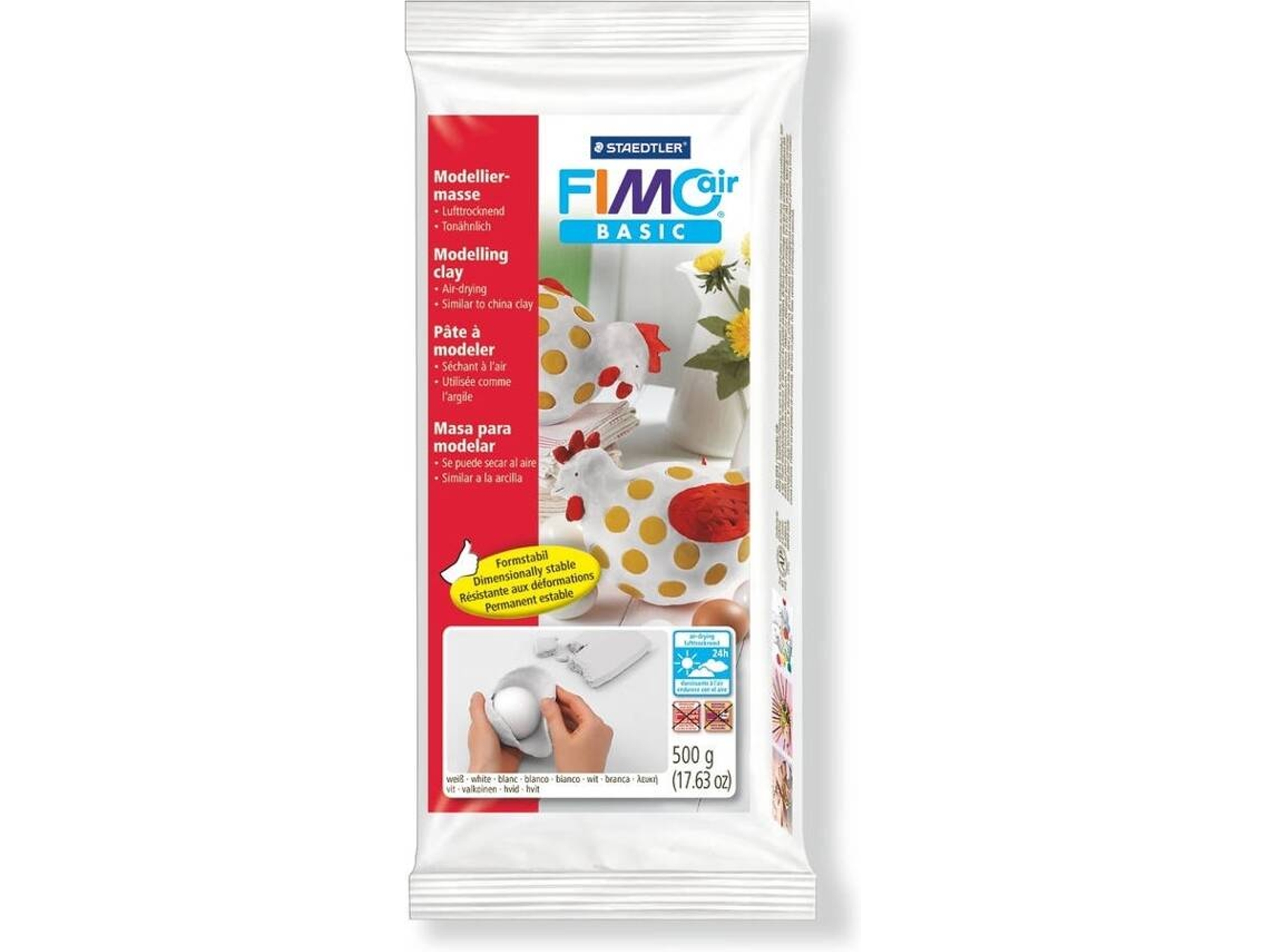 Pasta de Modelar STAEDTLER Fimoair Basic 8100 Blanco 500 g