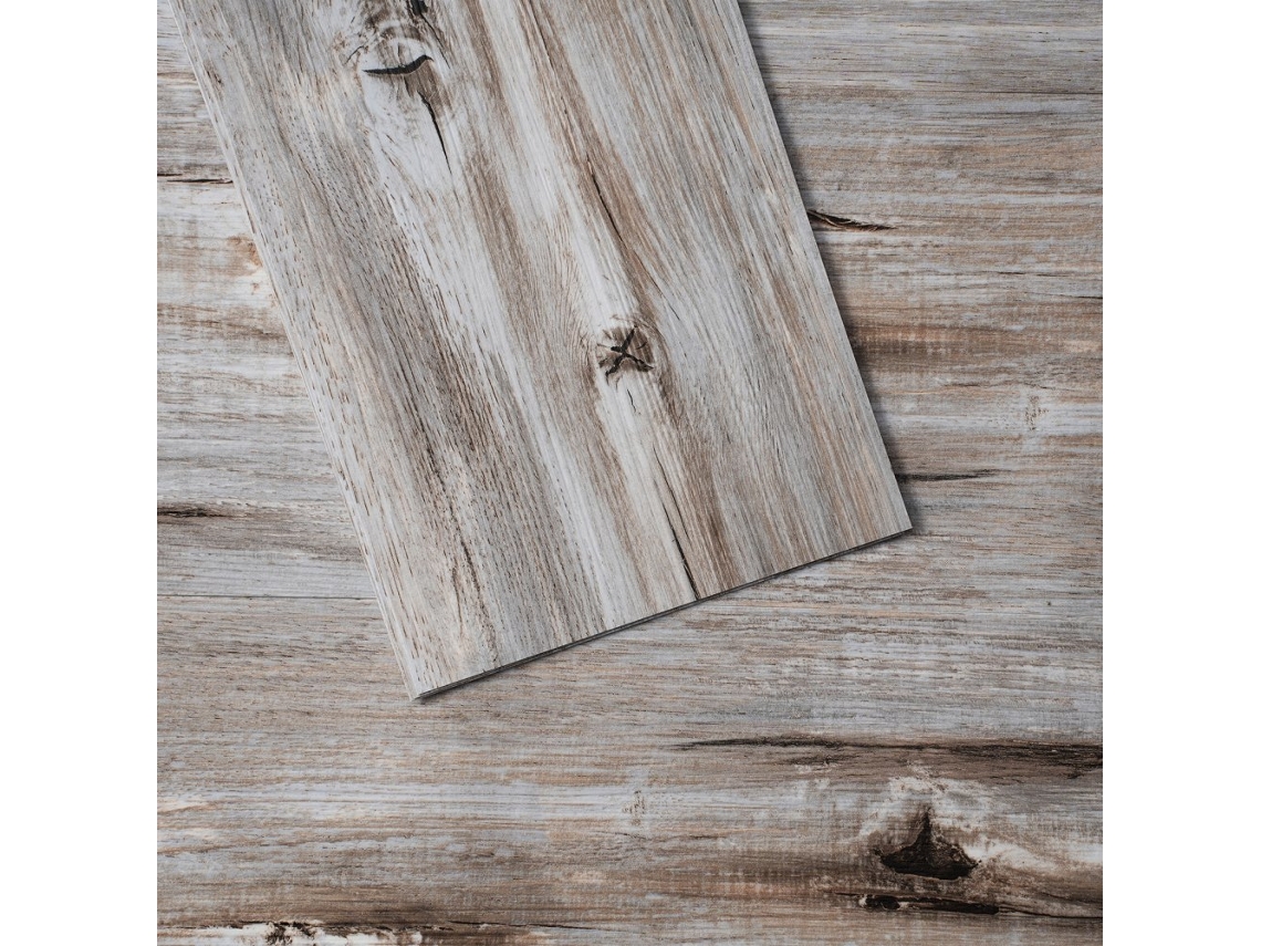Suelo vinílico autoadhesivo de madera vintage (36 unidades) para cocina y baño Tekmaquinas