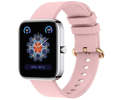 Reloj Inteligente Bluetooth 1 Pantalla Táctil de 69 Pulgadas Monitor de Ritmo Cardíaco durante el Sueño Adecuado para Android Ios Rosa BISBISOUS