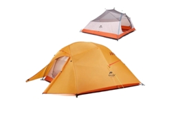 Tienda de campaña ultraligera e impermeable para trekking, Up3 210t, color naranja.