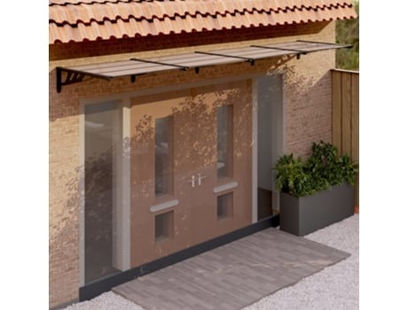 MAISON EXCLUSIVE Marquesina de puerta policarbonato negro 396x90 cm
