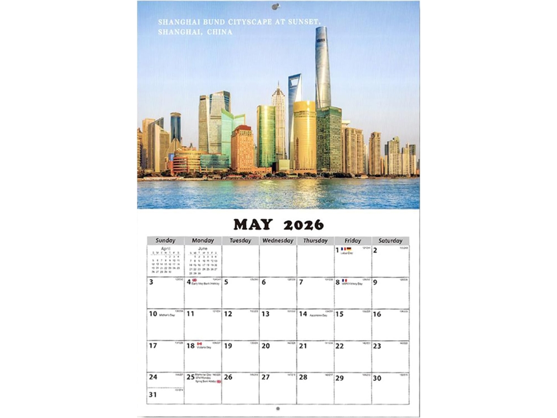 Calendario De Pared 2026 - 28 | 5 X 42 Cm - Calendario De Pared