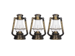 3 Piezas Lámpara De Querosene Miniatura Retro Iluminada Para Casita De Muñecas 1/12 1/6 Decoración Diy