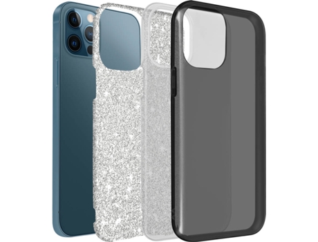 Funda iPhone 12, 12 Pro AVIZAR Brillante Negro