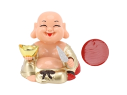 Adorno de Buda sonriente con energía solar, Buda que despierta automáticamente para el coche.