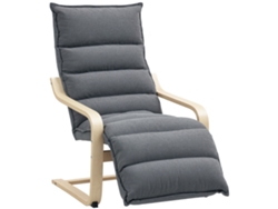 Sillón Reclinable Con Reposapiés Ajustable, Tapizado En Terciopelo Y Estructura De Madera Gris Oscuro.