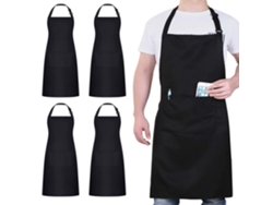 JILLIOPER Delantal de chef para cocinar y asar, resistente al agua, al aceite y a las manchas, con correa ajustable para el cuello, diseño ligero y duradero par