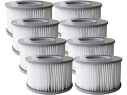 Pacote com 8 Cartuchos de Filtro Reposição para Piscina Inflável Mspa 