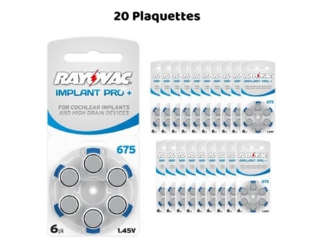 Pilas Para Aud�fonos Rayovac 675 Implant Pro+ 20 Almohadillas