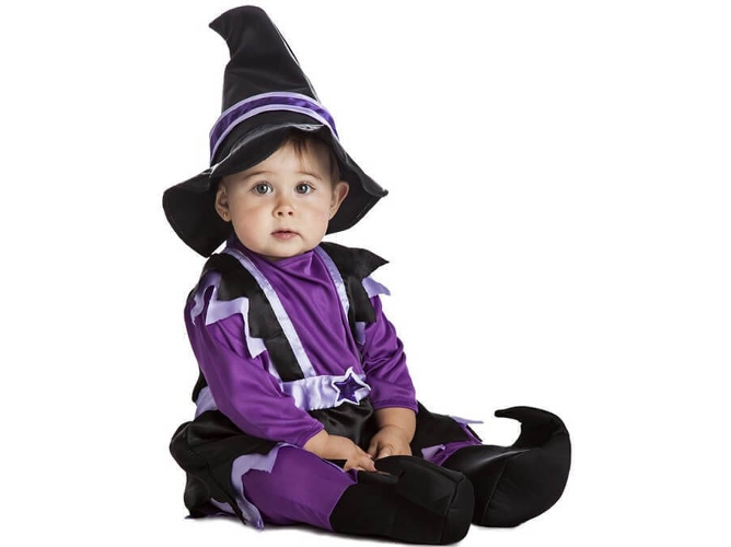 Disfraz de Bebé DISFRAZZES Bruja Lila (Talla: 6 a 12 meses)
