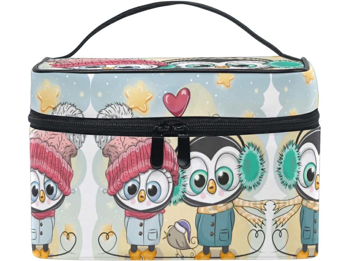 Bolsa Cuero Con Cremallera Portátil Organizador Para Mujer