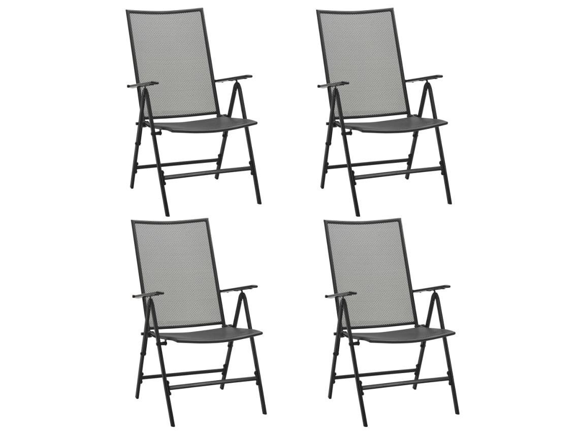 Sillas hamaca plegables de acero antracita de 4 piezas DKD Home Decor