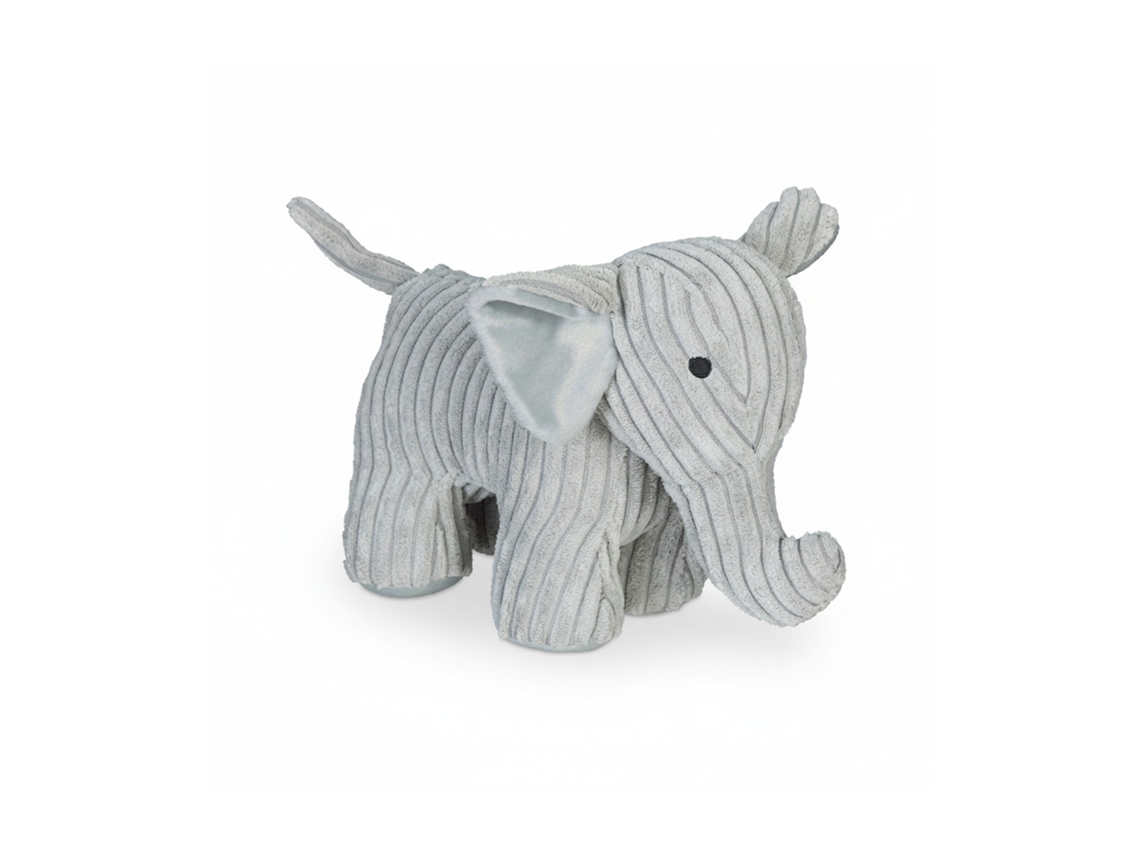 Relaxdays Tope Para Puertas Elefante, Tela Pana, Relleno Arena, Sujetapuertas Peluche, 22cm Alto, Pesado, Blandito, Gris
