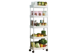 Carrito multiusos con ruedas de 5 niveles, organizador de almacenamiento con ruedas para el hogar y la oficina.