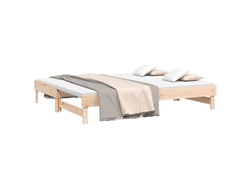 Sofá Cama Extraíble VIDAXL (Marrón - Madera - 202.5 x 180 x 33.5 cm)