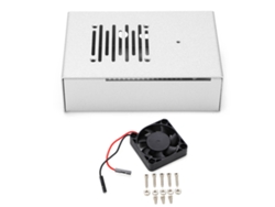 Ventilador De Refrigeración Para Carcasa De Aleación De Aluminio Para Raspberry Pi 4b (plateado)