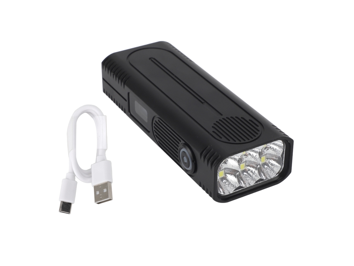 Linterna Plana De 10000 Lúmenes, Recargable Por Usb, Con Protección Ipx4, Batería 4200 Mah Y Clip Bo