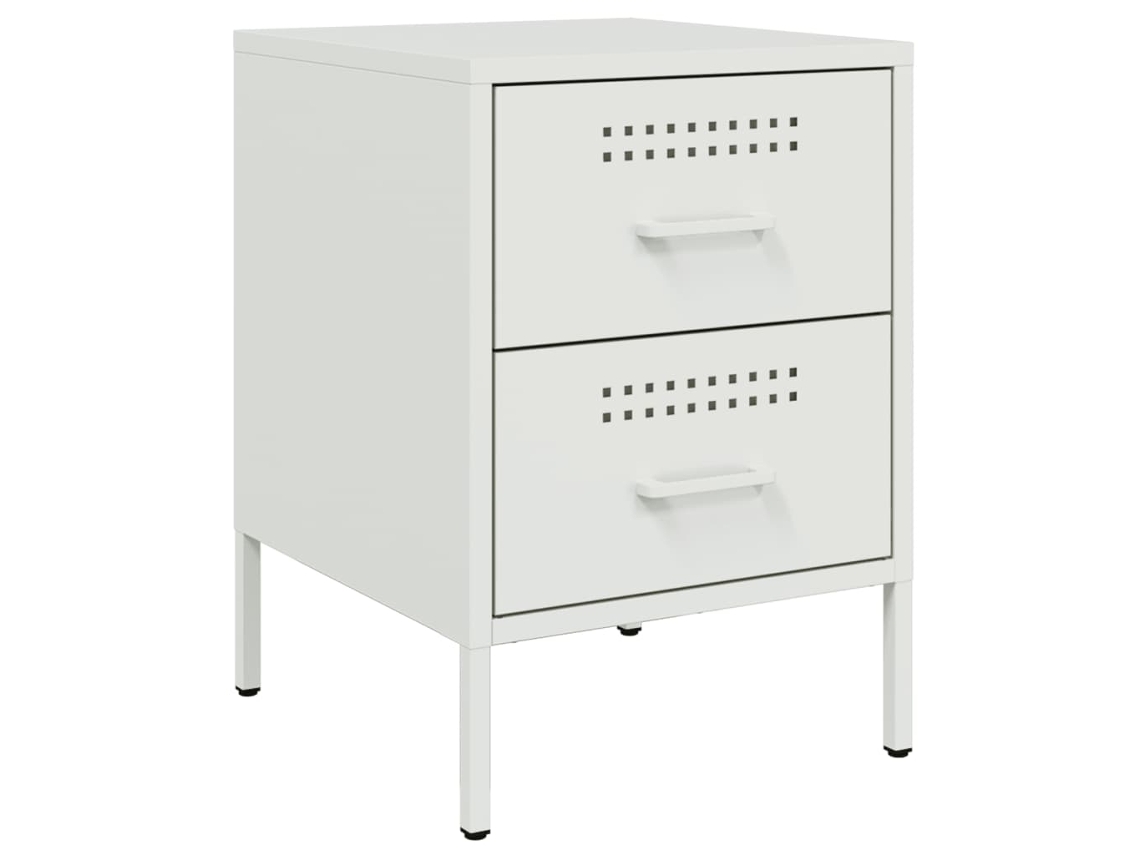 Maison Exclusive - Mesita De Noche De Acero Blanco 36x39x50,5 Cm