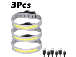 Brazalete LED para correr de noche, luz de seguridad deportiva, recargable por USB, con advertencia en brazo o pierna. Aeuzwr