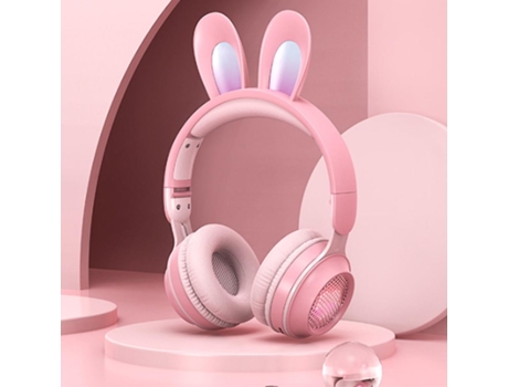 Auriculares Bluetooth Estéreo portátil plegable para niños con orejas de conejo