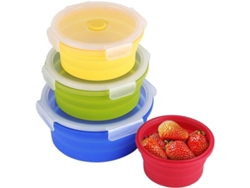 2026da-recipientes De Almacenamiento De Silicona Plegables Con Tapa Airtight Para Cocina, Almuerzo Y Picnic 4 Piezas