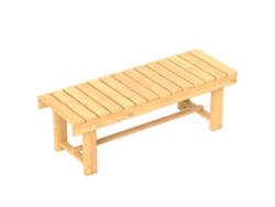 Banco De Madera Para 2 Personas, 110x38x35cm, Impermeable, Acabado Natural.