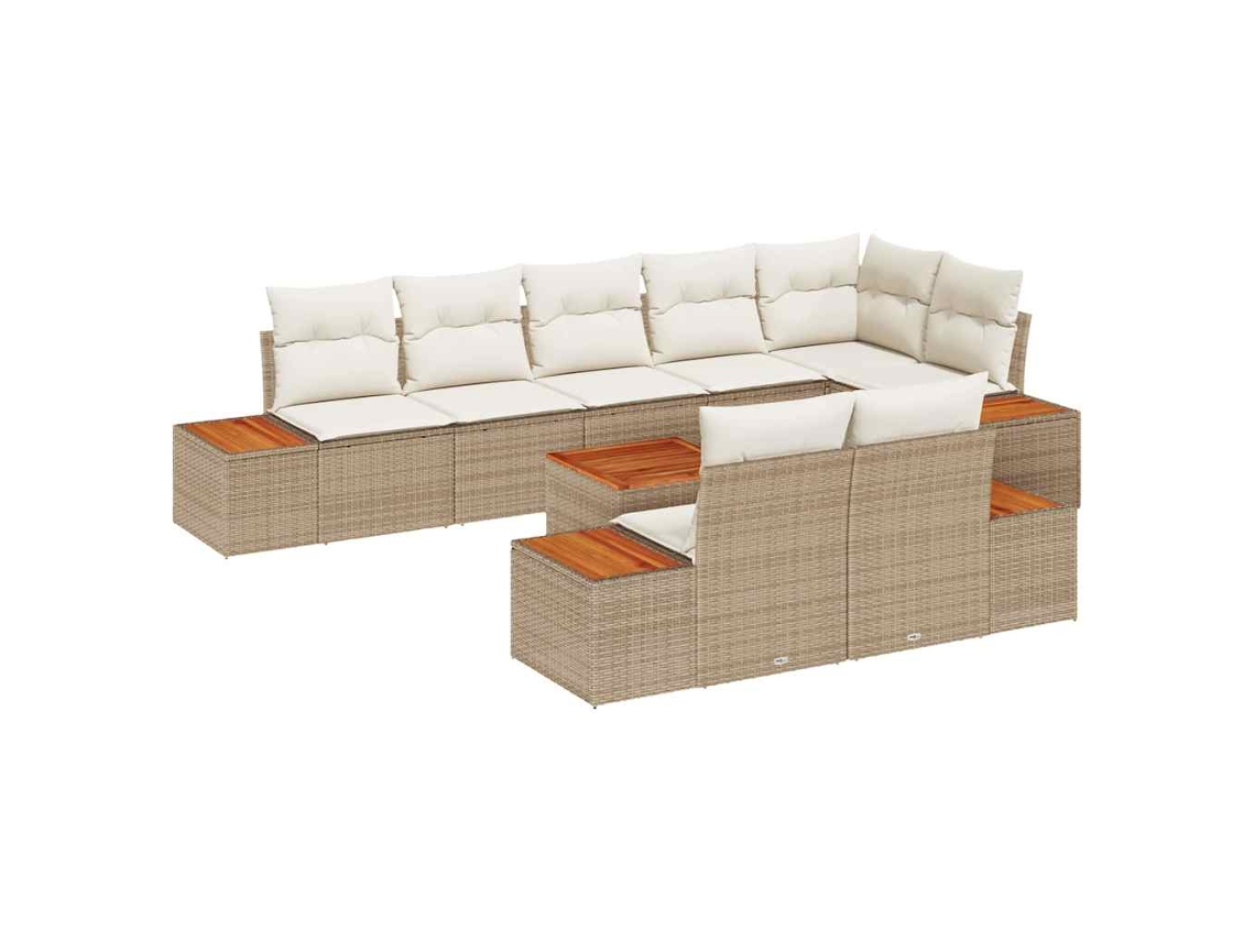 Maison Exclusive - Conjunto De Sofás De Jardín 8 Pcs Beige Y Crema Ratán Sintético
