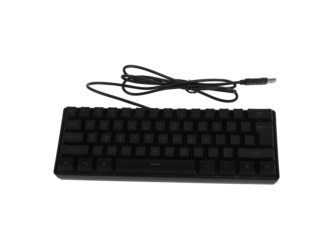 Teclado Mecánico De 61 Teclas, Iluminación Rgb, Cable Ultrafino, Portátil Para El Hogar, La Escuela Y Los Viajes.