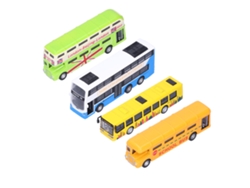 Juego De 4 Autobuses De Aleación Con Mecanismo De Retroceso, Juguete Educativo Para Niños Con Puertas Que Se Abren.