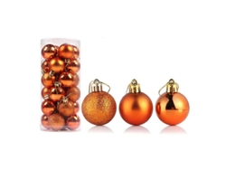 2026-24 Bolas De Navidad Reutilizables De Plástico Decoración De Árbol 4/6/8cm Hotel Restaurante Fiesta 8cm Bronce Antiguo