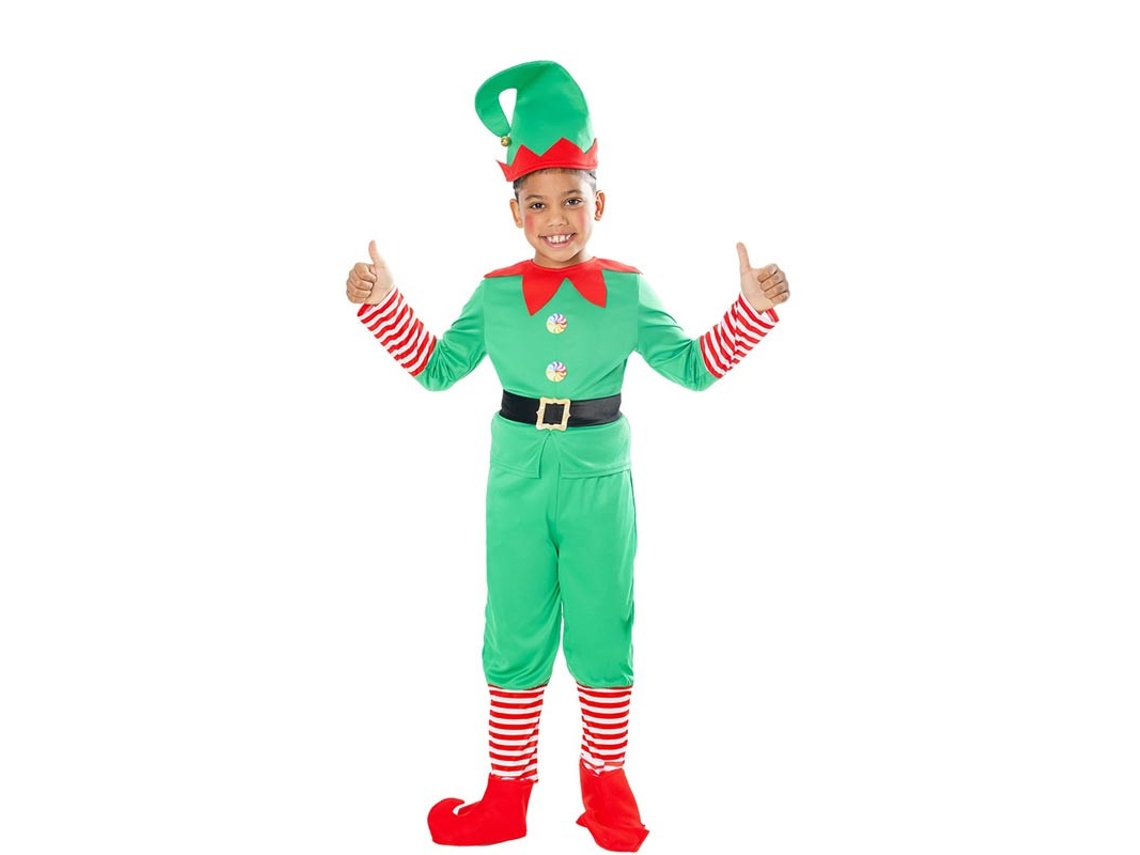 Disfraz de Elfo Ayudante de Santa con gorro para niño