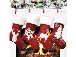 Estas Versátiles Y Amplias Medias Navideñas De Lana Roja Son Perfectas Para Empaparse Del Espíritu Navideño, Y También Se Pueden Personaliza