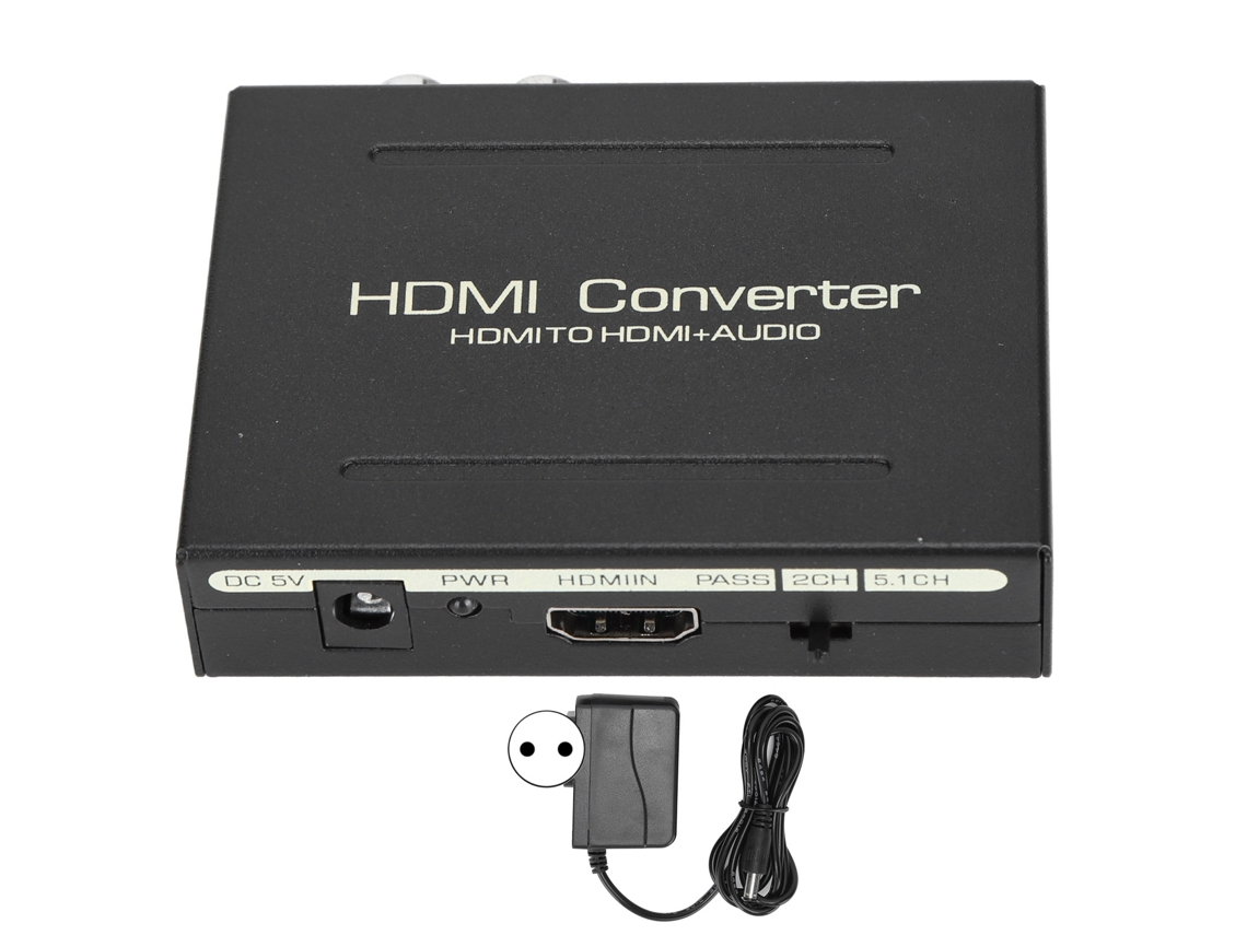 Adaptador Extractor De Audio Hdmi A Hdmi Spdif Óptico Y Rca L/r, Enchufe 100-240veu 4k30hz