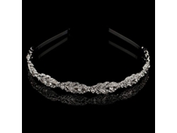 Corona De Flores Con Diamantes De Imitación Para Novias Y Damas De Honor - Accesorio Para El Cabello Plateado Para Bodas Y Fiestas.