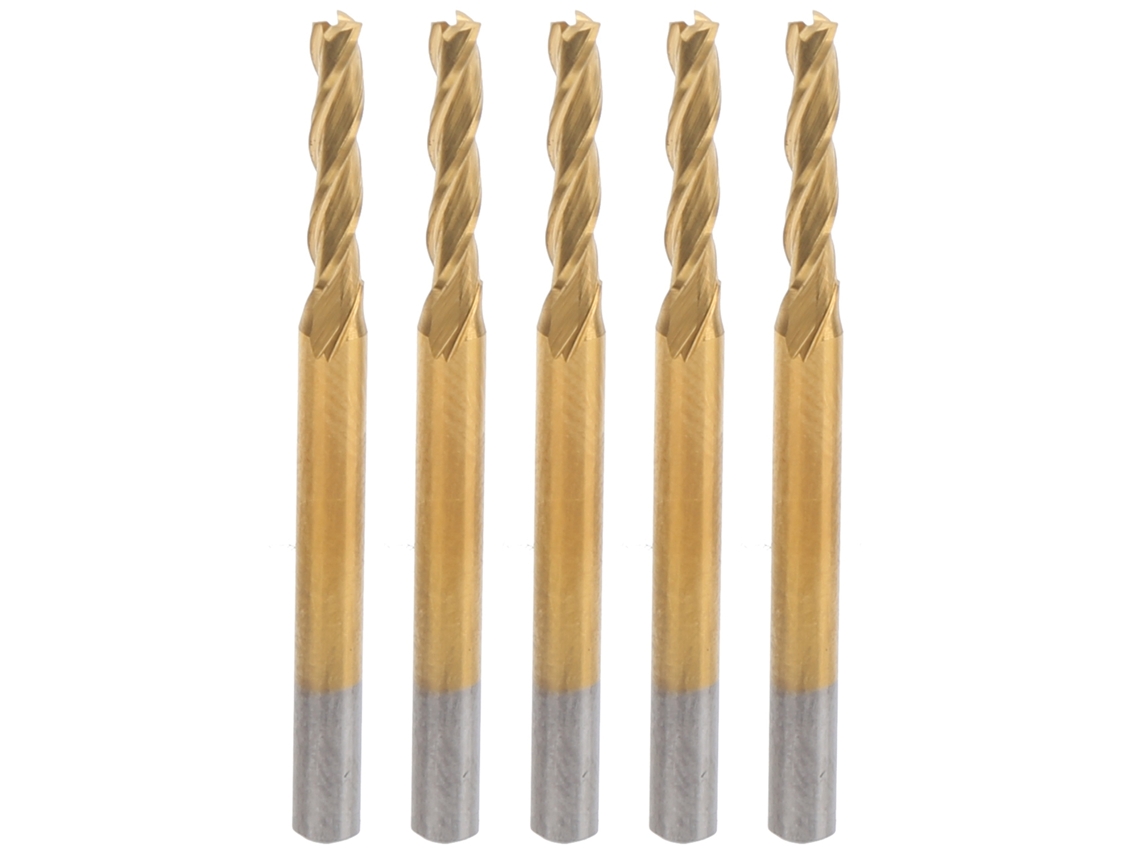 5 Piezas De Fresa De Extremo, Fresa De 3 Ranuras, Acero De Tungsteno Recubierto De Titanio, Herramienta De Fresado Cnc 3.175x2.5x12x40