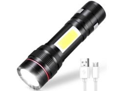 Linterna Led Recargable, 3 Modos Y Zoom, Portátil Cob Táctico Para Regalo Niños/camping/montaña/corte Luz