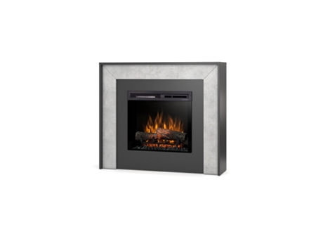 Chimenea LED eléctrica independiente ZUNI 23' 108.2 x 93.5 x 27.5 Cemento / Negro OUTINFIRE