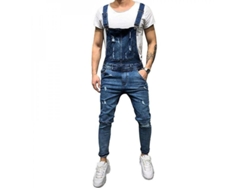 2026-pantalones Vaqueros Desgastados Para Hombres Con Bolsillos Monos Jeans Dungarees Lyl 2xl Azul Oscuro
