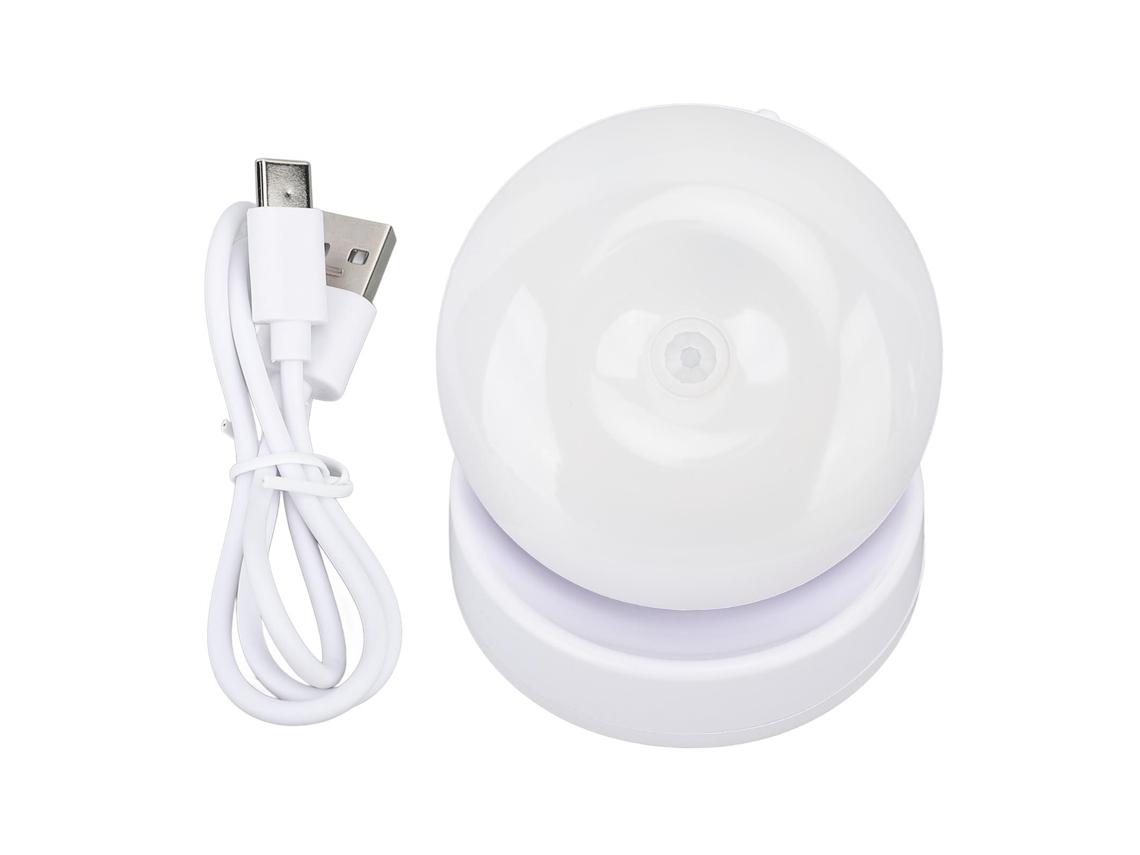 Lâmpada De Noite Led Com Sensor De Movimento Giratória 360° Recarregável Para Escadas Armários Quartos