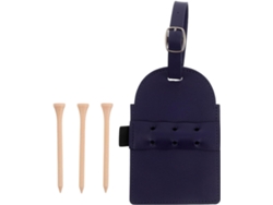 Soporte compacto para tees de golf con correa ajustable, 83 mm, madera.