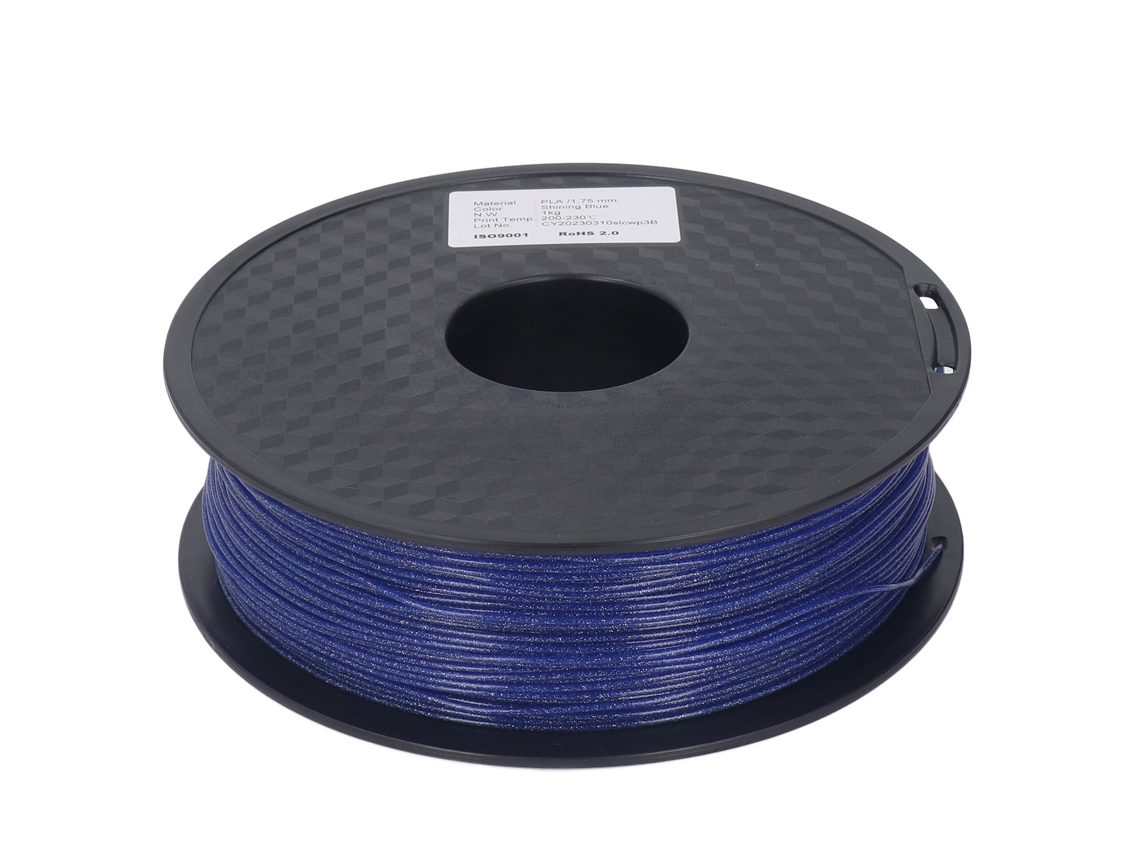 Filamento PLA Silk de 1,75 mm para impresora 3D, azul brillante y reluciente, resistente y suave.