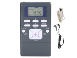 Rádio Portátil Qqt102 Fm Estéreo Com Display Lcd E Fone De Ouvido Cinza Escuro