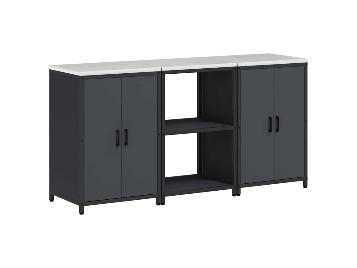 Conjunto de almacenamiento de cocina de 3 piezas antracita con puerta MAISON EXCLUSIVE