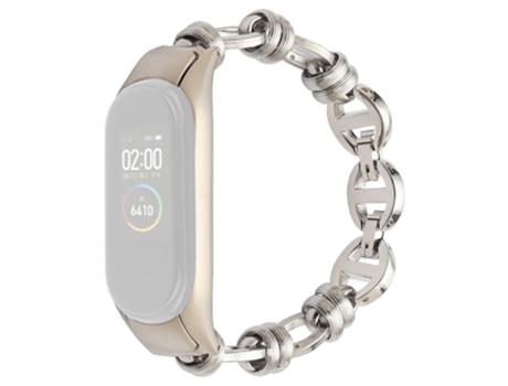 Correa de acero inoxidable punk con diseño de hilo para Xiaomi Mi Band 5/6 - plata