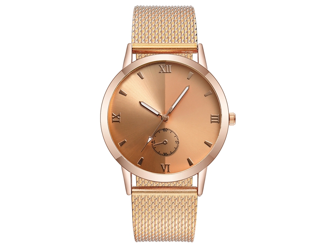 Reloj De Cuarzo Con Correa De Plástico Unisex Vansvar Romanos Oro Rosa