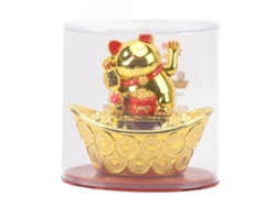 Lingote De Gato De La Fortuna Con Luz Solar, Gato De La Suerte Saludando, Decorativo De Plástico Para Caja O Mesa.