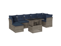 Maison Exclusive - Conjunto De Sofá De Jardín De 8 Piezas Con Cojines, Poliratán Gris