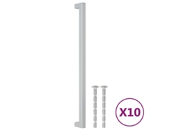Conjunto 10 Tiradores para armarios VIDA XL acero inoxidable plateado (320 mm)