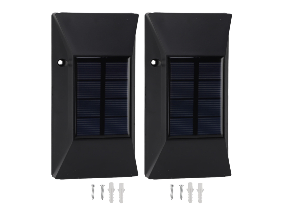 2026-2 Sets De Luces Solares Para Pared Ip65 Impermeables Con Iluminación Cálida Arriba Y Abajo Para Exteriores Jardín Cerca