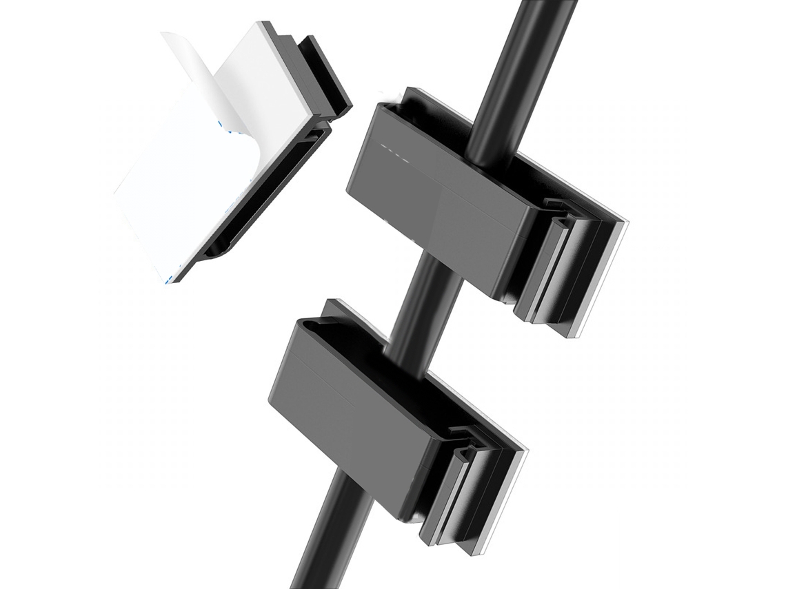 Soporte para cables autoadhesivo negro Rq2613 para escritorio